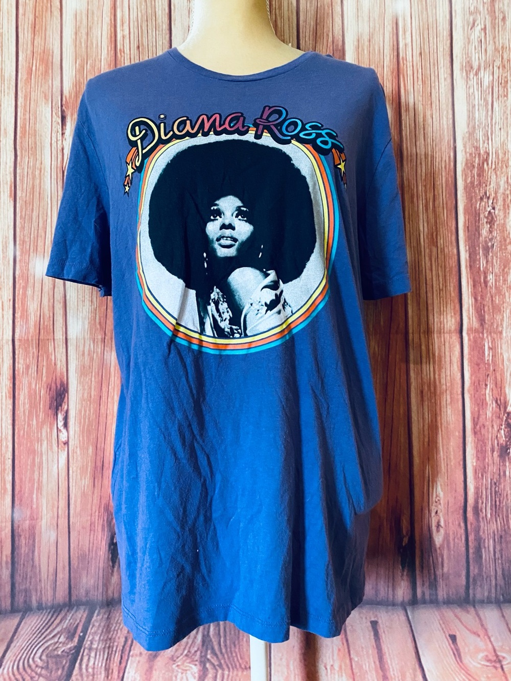 Women’s Large T-shirt Purple Diana Ross Graphic Print Old Navy 100% Cotton Soft